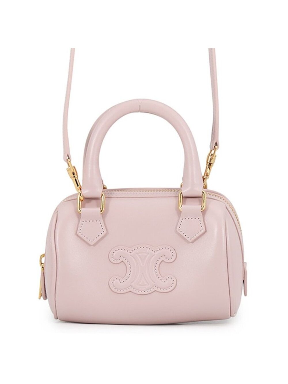 Celine Handbag Cuir Triomphe Mini Boston Smooth Calf Leather 2-Way
